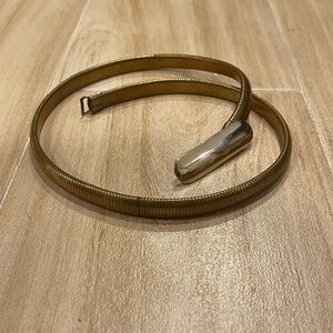 Vintage 1970s Gold Skinny Coil Waist Belt